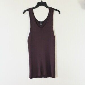 Black Label by Chico's Chocolate Brown Knit Sleeveless Sweater Size 2